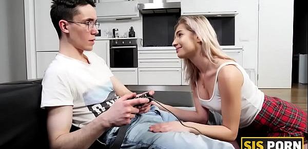  SIS.PORN. Girl craves dick and finds a way to be scored by videogame-addicted stepbro